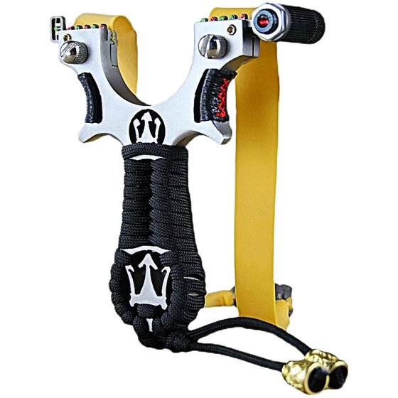 New stainless steel new slingshot outdoor adults dedicated to large power thickened flat rubber band infrared laser high precision
