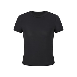 
MosesQueen cool quick-drying right shoulder short-sleeved T-shirt women's summer fitness yoga top