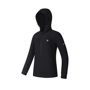 
FILA official women's knitted hooded jacket 2025 summer new fitness sports basic sun protection top