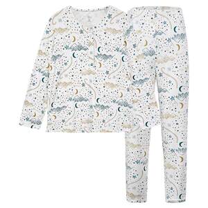 Nest Designs Maternity Confinement Clothes Nursing Top Long Sleeve Maternity Pajamas Bamboo Cotton Lounge Clothes Nursing Set