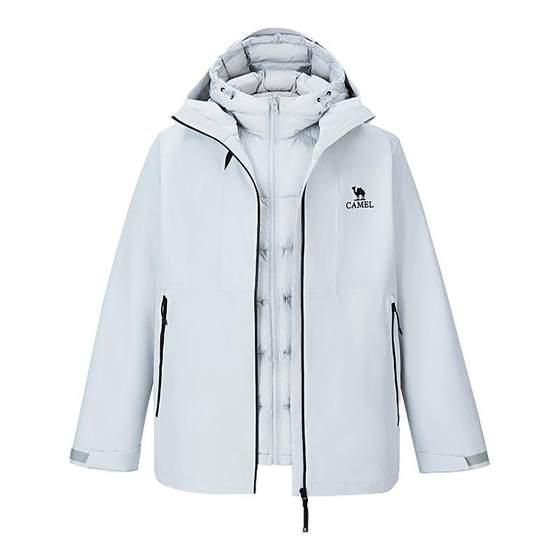 
Camel men's down jacket for men 2025 autumn and winter new style goose down warm outdoor three-proof hooded jacket for men