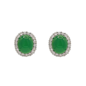 Fried Wealth~Emerald Dove Egg Earrings