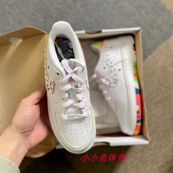 Nike Air Force 1 GS AF1 空军一号糖果笑脸女低帮板鞋DV1366-111