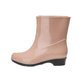 Kitchen non-slip pull-back short-tube rain boots for women, can be added with velvet