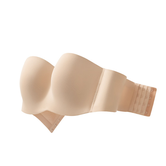 
Mutton girl's strapless underwear big breasts show small cool feeling breathable gathering breasts to prevent sagging women's bra bra