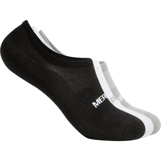 MERRELL outdoor outdoor neutral sports socks black and white gray 3 pair of ship socks, multi -color, simple breathable socks men and women
