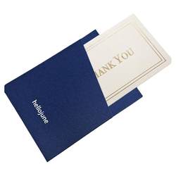 Blue envelope card sleeve tissue paper silk screen insert card bag instruction manual packaging white hot stamping customization