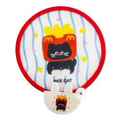 Cute folding cartoon mini cloth fan