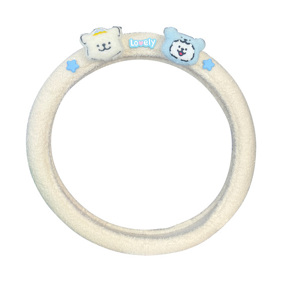 
Car plush steering wheel cover winter anti-slip sweat-absorbent protective cover women's high-end steering wheel cover universal for all seasons