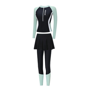 
Swimsuit for women 2026 new swimsuit split long-sleeved trousers high-end sun protection large size surfing and snorkeling mother-in-law suit