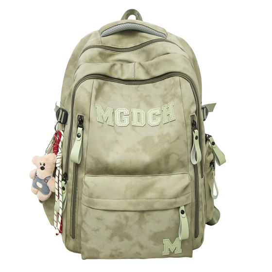 
Large capacity burden reduction backpack for men can be used to pull rod for college students travel commuting backband tie-dye schoolbag for women