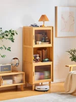 Японский современный и минималистичный книжный шкаф из натурального дерева, система хранения, коробочка для хранения