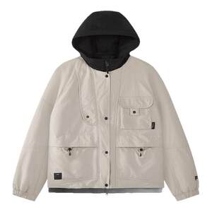 
FILA FUSION Fila trendy brand cotton clothing women's 2026 spring new casual loose color matching coat hooded jacket