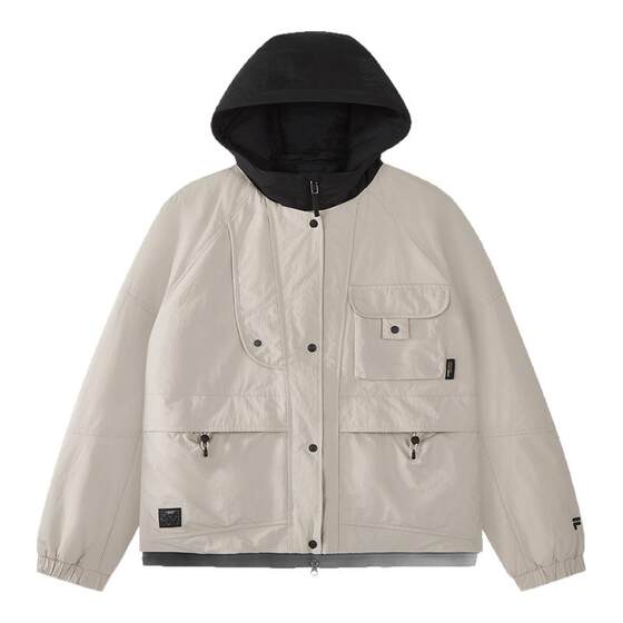 
FILA FUSION Fila trendy brand cotton clothing women's 2026 spring new casual loose color matching coat hooded jacket