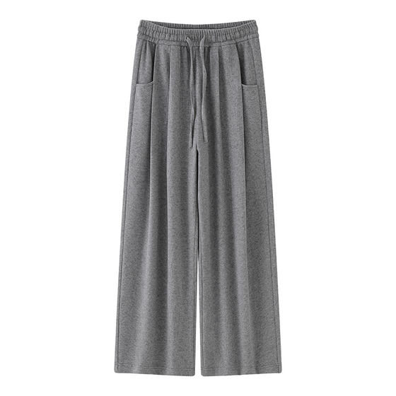 
White glutinous rice pants for women spring and summer new style high-end loose drape straight lazy sports casual wide-leg sweatpants