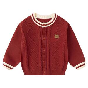 
Children's sweater for winter boys sweater for red baby cardigan fashionable girl top thickened boys winter clothes trendy