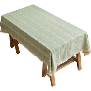 Tablecloth fabric, cotton and linen, light luxury, light green dining table fabric, Japanese rectangular desk and table fabric, small fresh tea table fabric