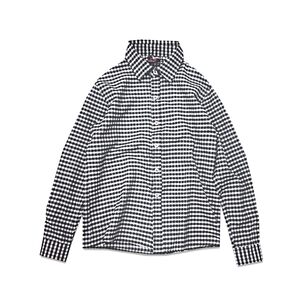 Black and white grid shirt men's small grid jacket Men's spring and autumn long sleeves with men's shirts, handsome inch shirt men's clothing
