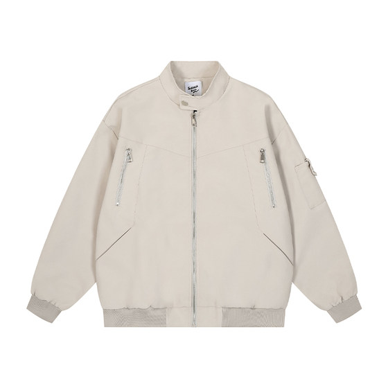 Goku available American high -street stand -up stand -up workers pilot jacket men's tide brand zipper design sensor baseball jacket
