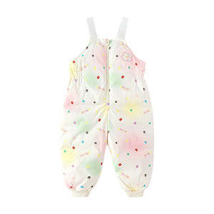 
Piggy Peppa Pig Girls' Three-Proof Down Pants Winter New Style Suspender Pants Children's Baby Thickened Boys' White Duck Down