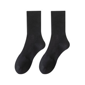 
White sports socks for men, summer thin pure cotton mid-calf socks, stockings for teenagers 7a antibacterial Zhuji stockings