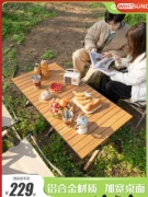Jiangyu Bàn gấp ngoài trời hợp kim nhôm Bàn cuộn trứng Bàn cắm trại Bàn ghế dã ngoại di động Bộ thiết bị hoàn chỉnh bàn ghế ăn thông minh xếp gọn bàn ghế xếp du lịch