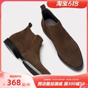 Giày Chelsea Boot nam ngắn bốt da thật mùa đông phong cách Anh Quốc giày da cổ cao cổ điển giữa cổ điển Giày bốt Martin nam hợp thời trang