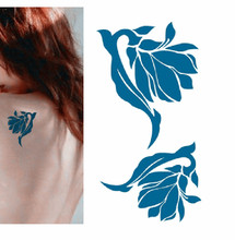 Бесплатная доставка наклейка с татуировкой mulan liu shishi и такая же наклейка с татуировкой шаг за шагом, синяя татуировка орхидеи