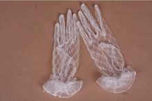 Свадебные перчатки перчатки для невесты перчатки для пальцев кружева перчатки короткое платье перчатки летом тонкий белый