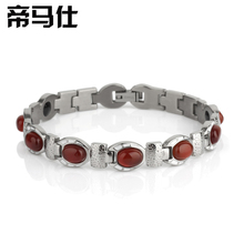 Titanium Women's Bracelet Artificial Jewelry Turquoise Red Agate Black Gallbladder Magnet Health Energy Bracelet Mother Gift