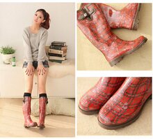 Women's high drum rain boots, rain shoes, brand new fashionable adult cartoon Mickey waterproof shoes, rubber shoes