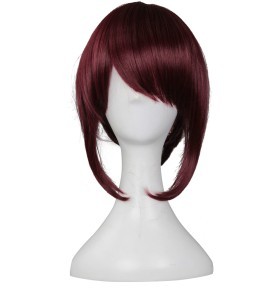 taobao agent Men's burgundy silk wig for swimming, cosplay
