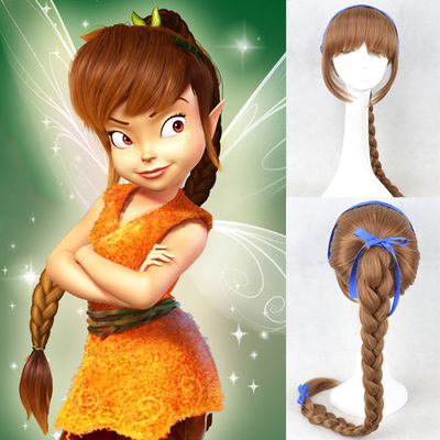taobao agent Disney princess wonderful fairy/animal fairy brown long ponytail cosplay wig