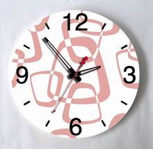 时尚创意静音挂钟客厅卧室家居装饰时钟简约抽象画无框画12寸钟表
