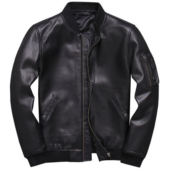 
Spring Lapel Men's Leather Jacket 2026 New Fashion Versatile Trendy Handsome Slim First Layer Cowhide Trendy Jacket