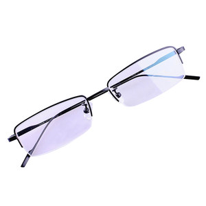 Pure titanium alloy glasses frame glasses frame men's myopia ultra -light half -frame business black frame small face frame with glasses
