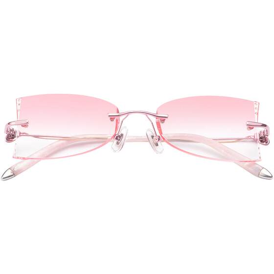 
Women with myopia glasses with degree handmade diamond cut edge diamond finished rimless glasses frame gradient color B024