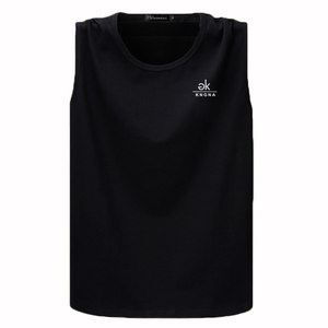 
Pure cotton men's youth summer sleeveless T-shirt thin wide shoulder vest trendy fat man plus fat plus size cut sleeves
