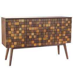 Nordic black walnut teak white oak mosaic entrance cabinet