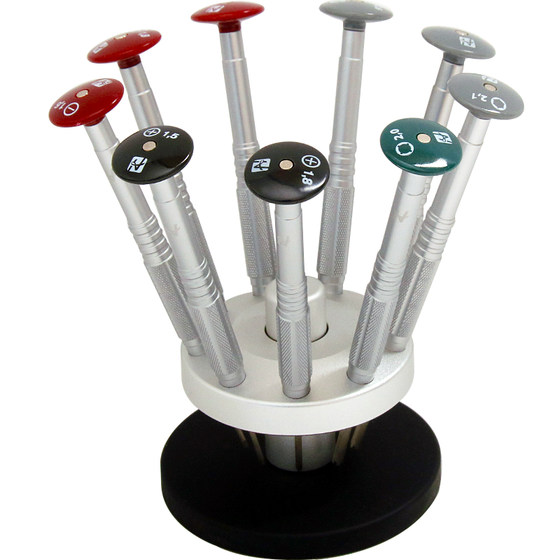 
Glasses screwdriver set multi-function repair mobile phone glasses clock driver with rotating bracket screw nose bracket