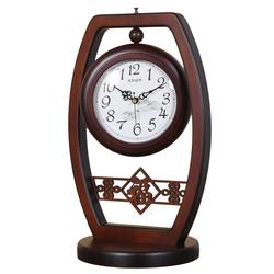 Keqin Chinese Style Wooden Double-sided Table Clock Living Room Table Clock Clock Sitting Clock Ornaments Bedroom Decoration Mute
