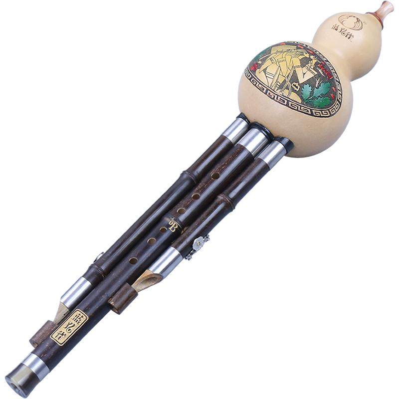 Blue Peacock Purple Bamboo Gourd Silk B-Down Small Professional Musical ...