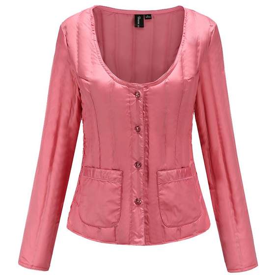 Plel velvet women's slim -fitting light, thin inner vest short new long -sleeved low -neck down jacket vest winter