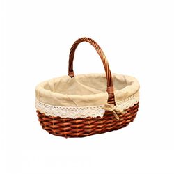 Gift eggs and wicker storage picnic basket