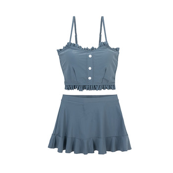 High waist covering the belly thin bubble hot spring Bikini swimsuit
