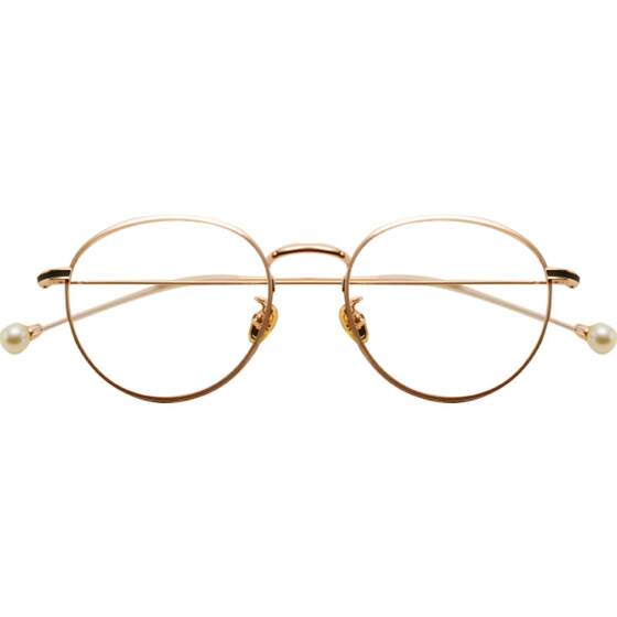 With glasses myopia pearl glasses box net red female Korean edition tide, vintage vegetarian round face frame, super light