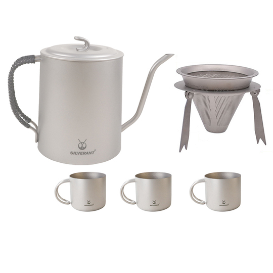 Silverant 純チタン製コーヒーポット ケトルセット