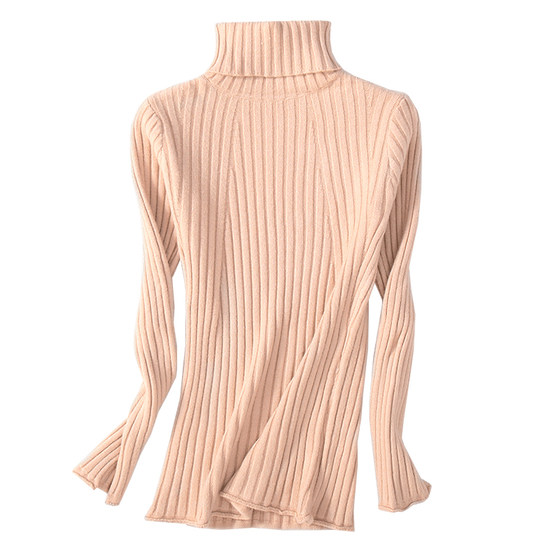 Autumn and winter 2025 new turtleneck sweater for women slimming and thickening pullover knitted bottoming shirt foreign style top