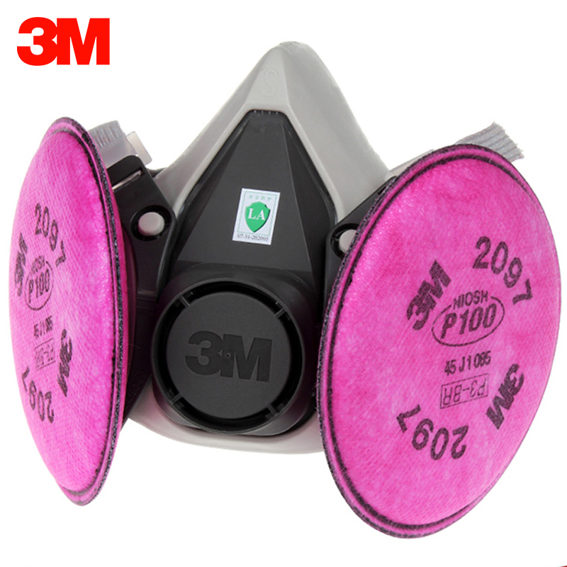 3M防尘面罩6200配2097套装防异味工业气体电焊烟有机蒸气防护面具