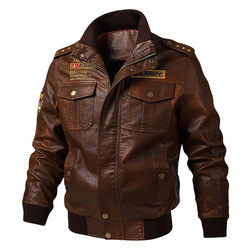 2023 Spring And Autumn European And American Men's Leather Clothing New Leather Jacket Men's Slim Stand Collar Pu Large Size Casual Motorcycle Leather Jacket